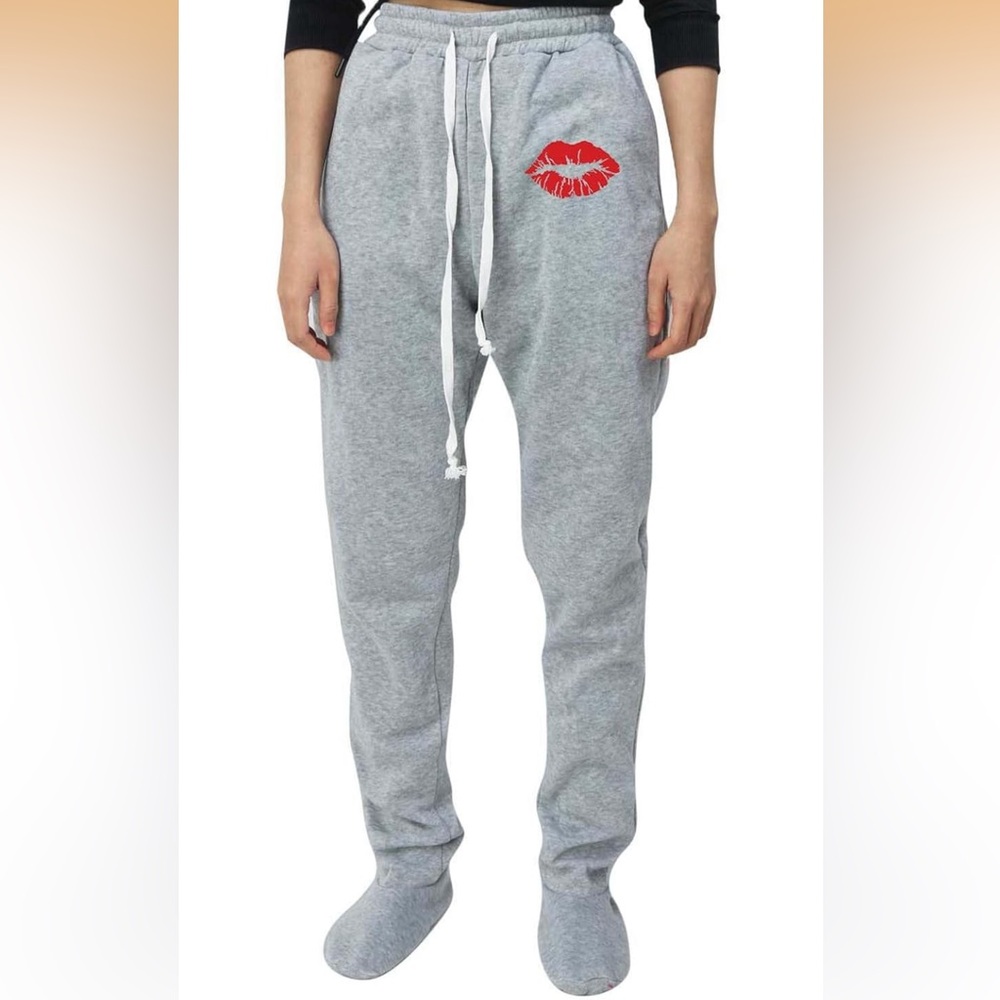Grey Footie Sweatpant pajamas
